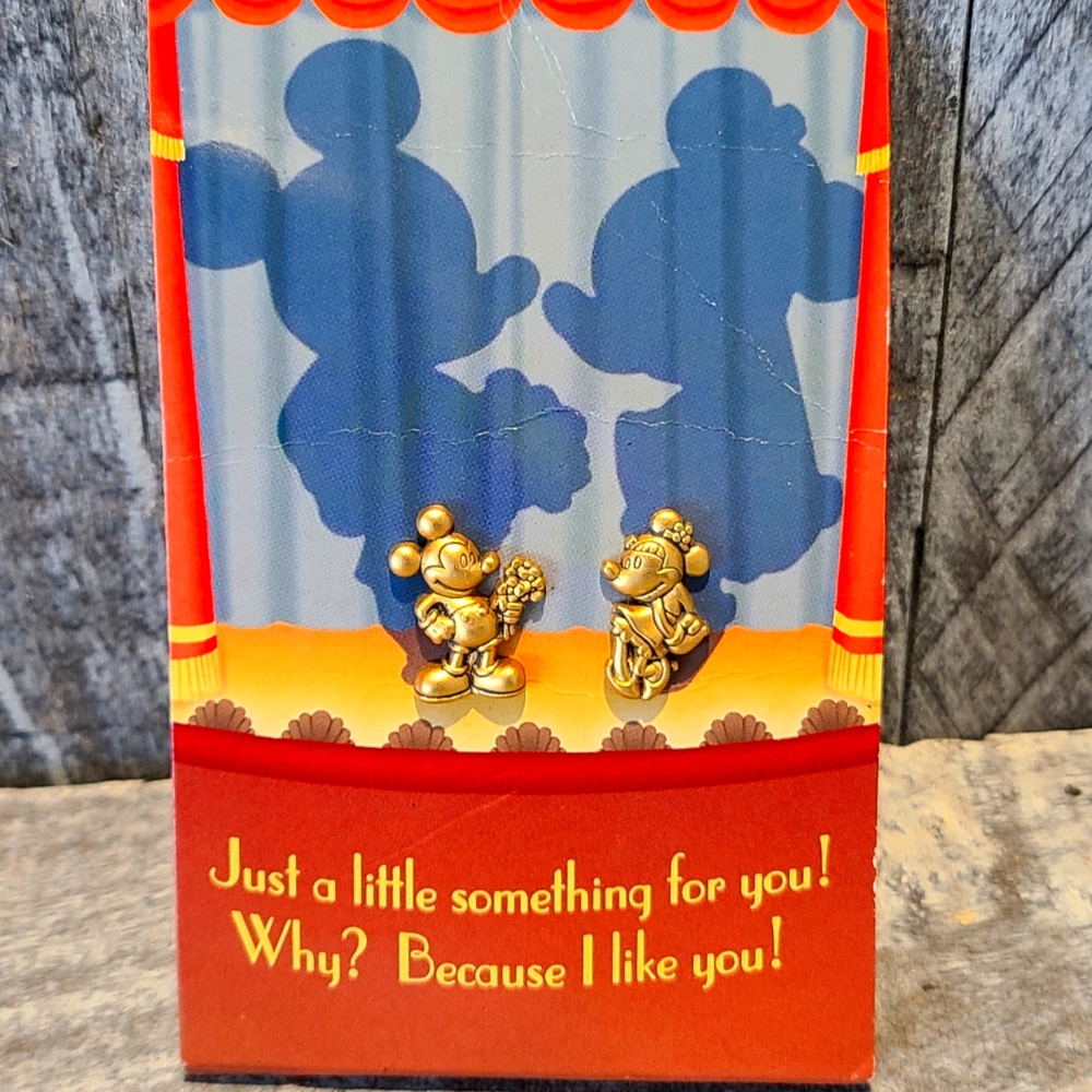 Disney Mickey & Minnie Mouse Hallmark Gold Pins